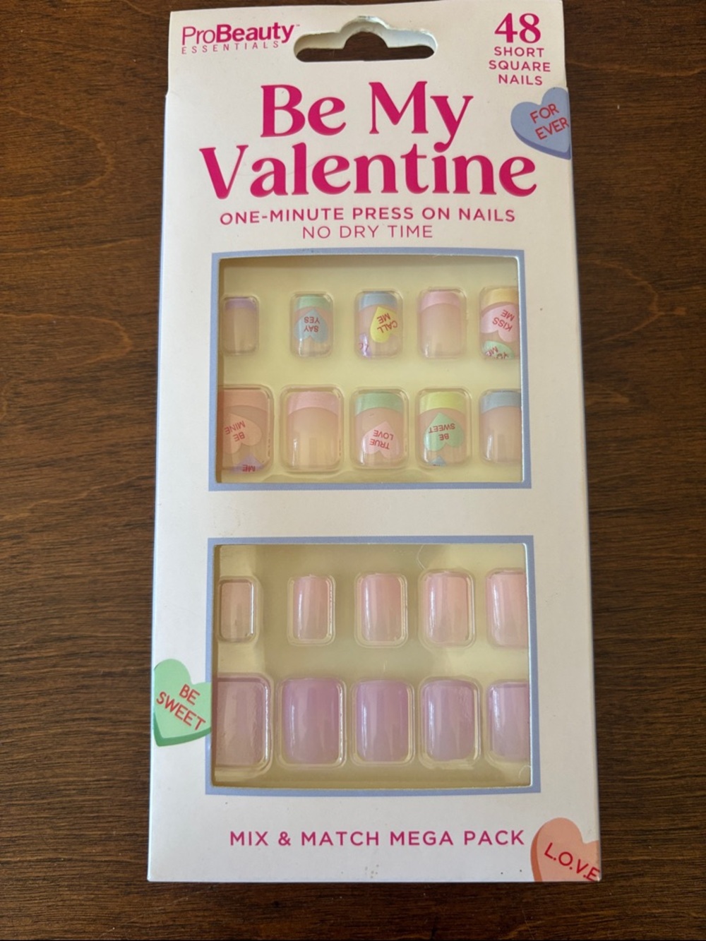 ProBeauty Be My Valentine Press-On Nails - Pink Candy Hearts